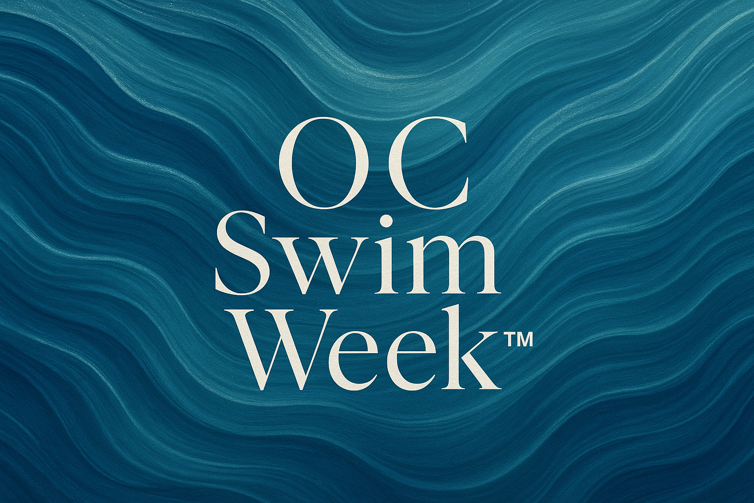 Abstract luxury ocean-inspired background for OC Swim Week™ with trademark symbol